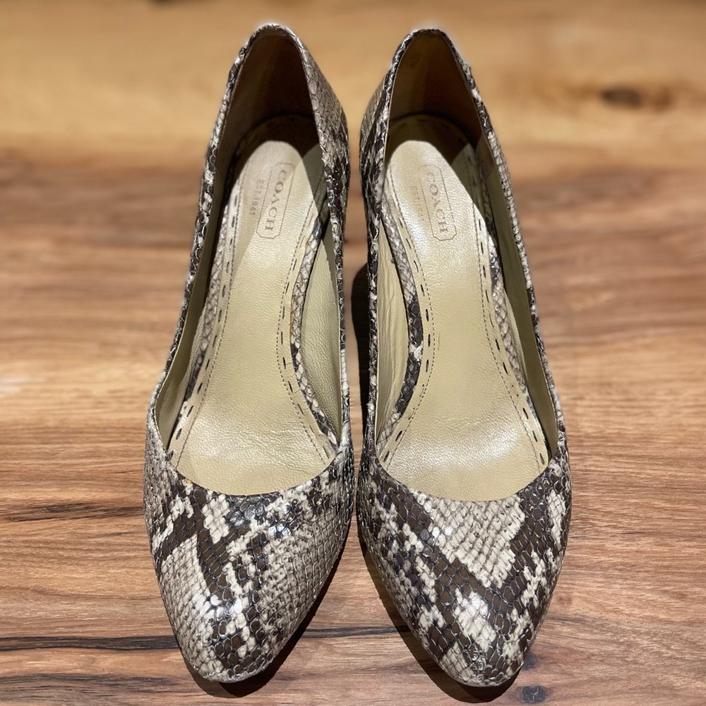 Coach Women’s Loise Snakeskin Wedge Heel - Size 7
